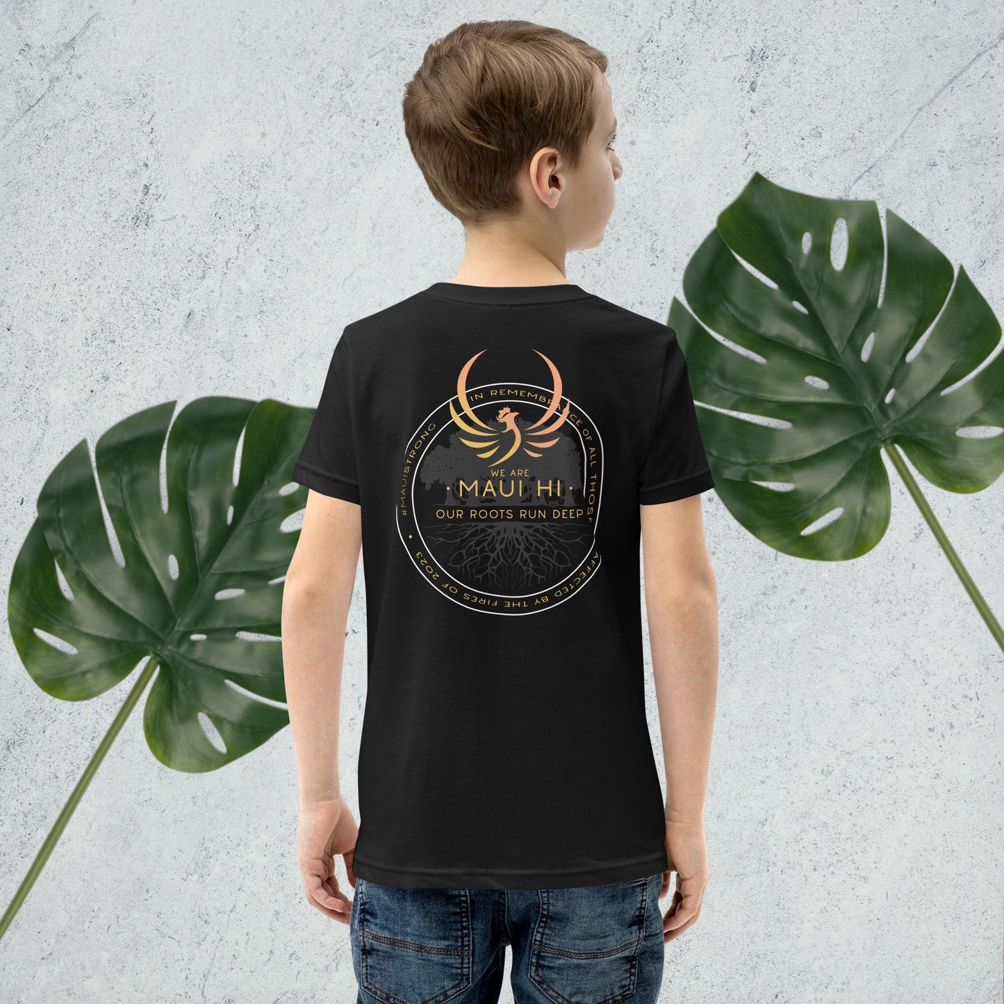 Maui Rising Rooster - Youth Short Sleeve T-Shirt - Dark