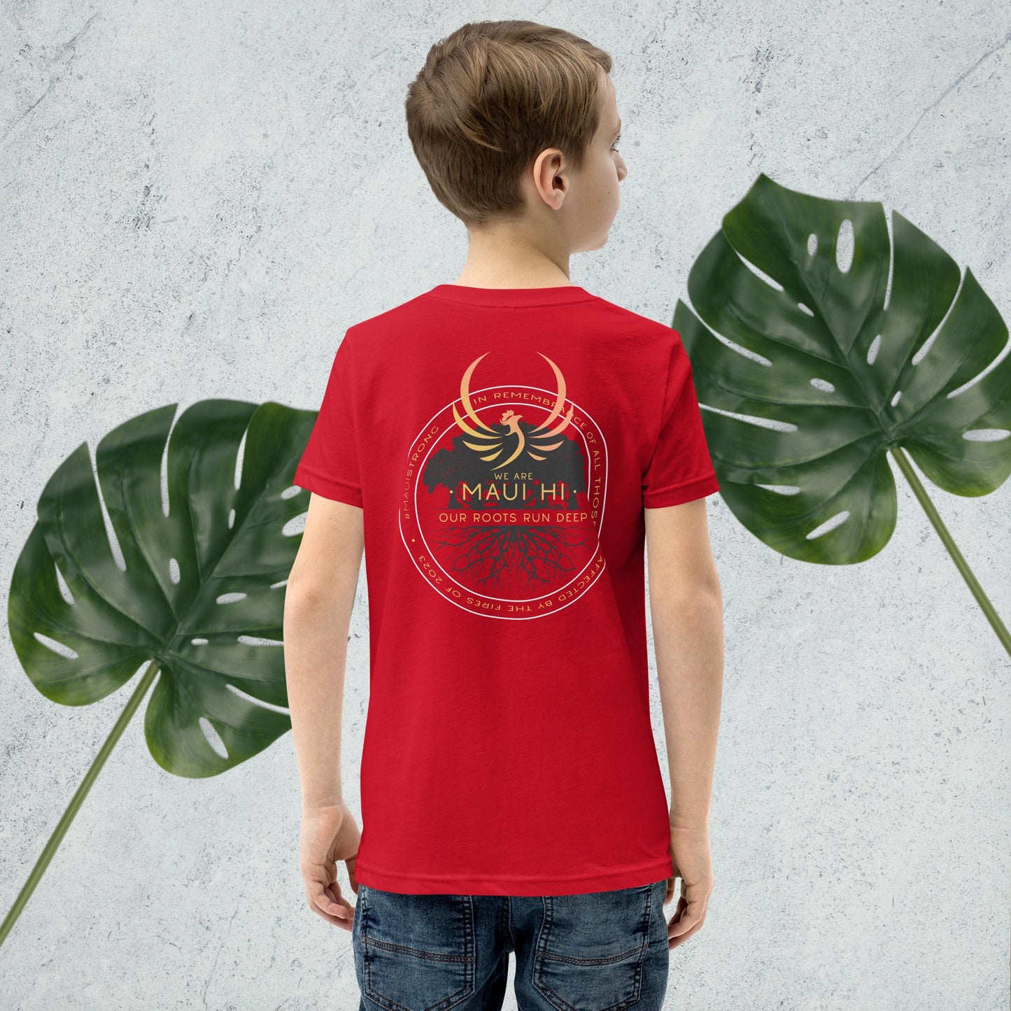 Maui Rising Rooster - Youth Short Sleeve T-Shirt - Dark